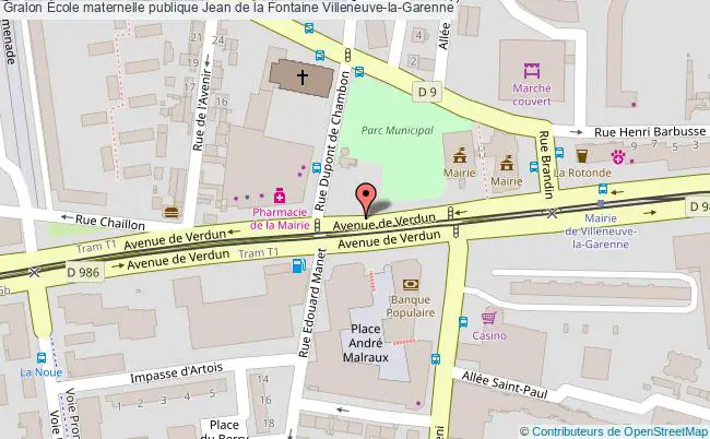 plan École Maternelle Publique Jean De La Fontaine Villeneuve-la-garenne Villeneuve-la-Garenne