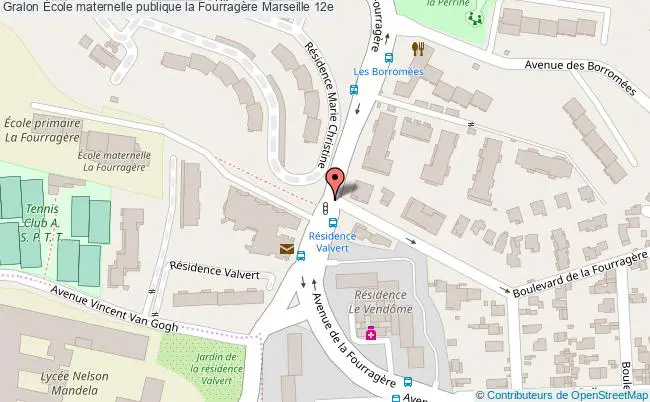 plan École Maternelle Publique La Fourragère Marseille 12e Marseille 12e