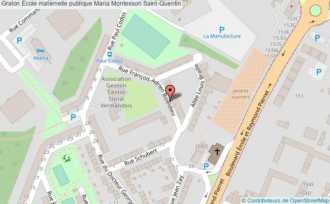 plan École Maternelle Publique Maria Montessori Saint-quentin Saint-Quentin