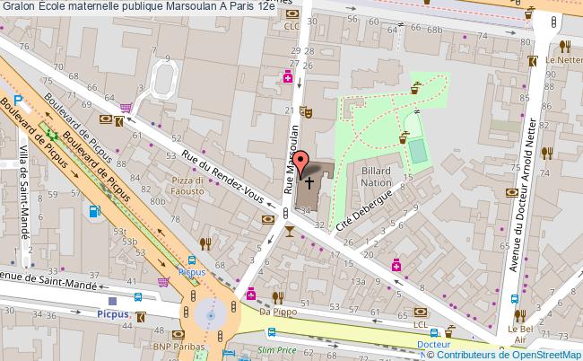 plan École Maternelle Publique Marsoulan A Paris 12e Paris 12e