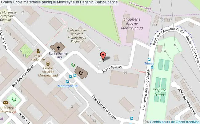 plan École Maternelle Publique Montreynaud Paganini Saint-Étienne Saint-Étienne
