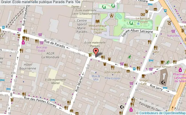 plan École Maternelle Publique Paradis Paris 10e Paris 10e