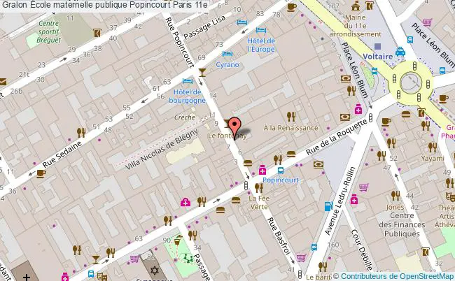 plan École Maternelle Publique Popincourt Paris 11e Paris 11e