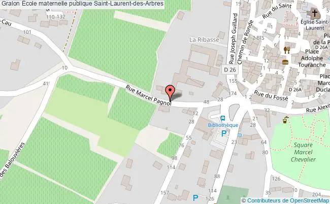 plan École Maternelle Publique Saint-laurent-des-arbres Saint-Laurent-des-Arbres