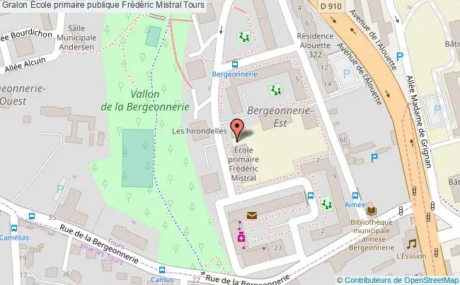 plan École Primaire Publique Frédéric Mistral Tours Tours