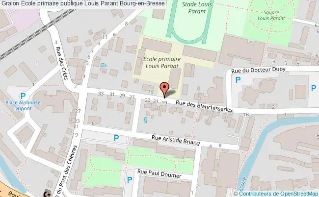 plan École Primaire Publique Louis Parant Bourg-en-bresse Bourg-en-Bresse