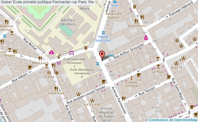 plan École Primaire Publique Parmentier Rue Paris 10e Paris 10e