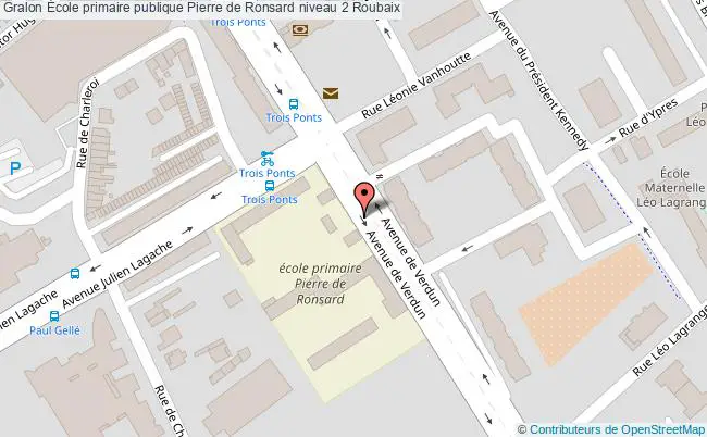 plan École Primaire Publique Pierre De Ronsard Niveau 2 Roubaix Roubaix