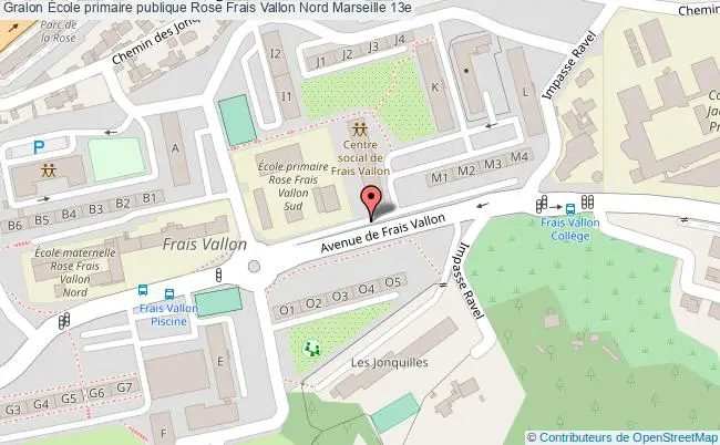 plan École Primaire Publique Rose Frais Vallon Nord Marseille 13e Marseille 13e