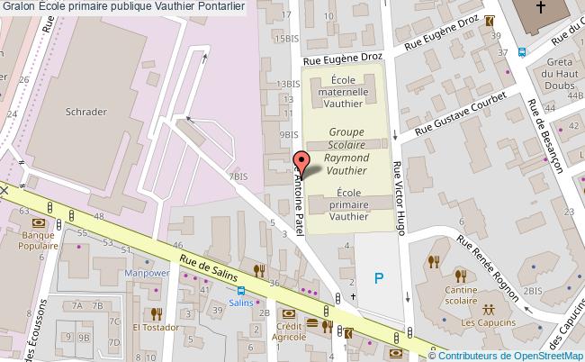 plan École Primaire Publique Vauthier Pontarlier Pontarlier