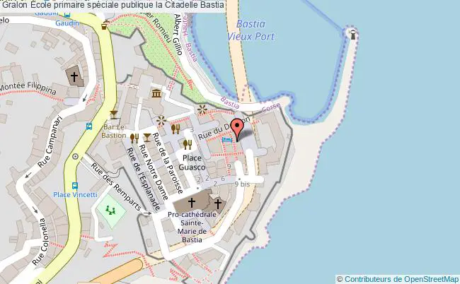plan École Primaire Spéciale Publique La Citadelle Bastia Bastia