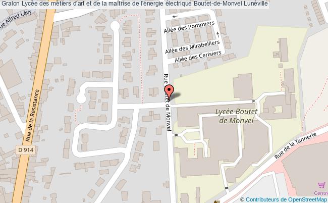 plan Lycée Des Métiers D'art Et De La Maîtrise De L'énergie électrique Boutet-de-monvel Lunéville Lunéville