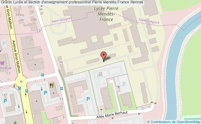 plan Lycée Et Section D'enseignement Professionnel Pierre Mendès France Rennes Rennes