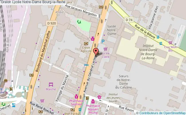 plan Lycée Notre-dame Bourg-la-reine Bourg-la-Reine