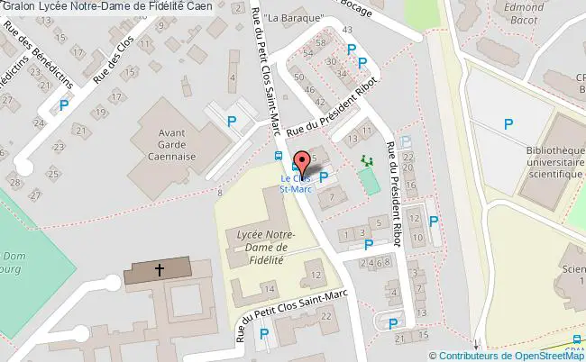 plan Lycée Notre-dame De Fidélité Caen Caen