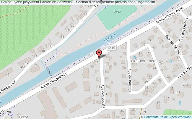 plan Lycée Polyvalent Lazare De Schwendi - Section D'enseignement Professionnel Ingersheim Ingersheim