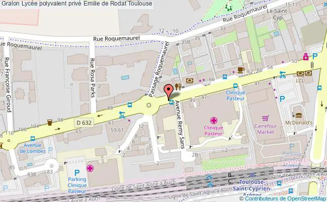 plan Lycée Polyvalent Privé Emilie De Rodat Toulouse Toulouse