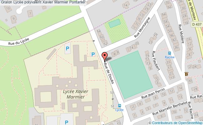 plan Lycée Polyvalent Xavier Marmier Pontarlier Pontarlier