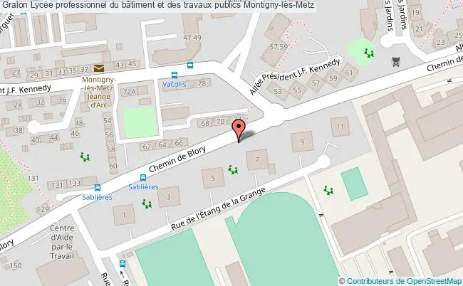 plan Lycée Professionnel Du Bâtiment Et Des Travaux Publics Montigny-lès-metz Montigny-lès-Metz