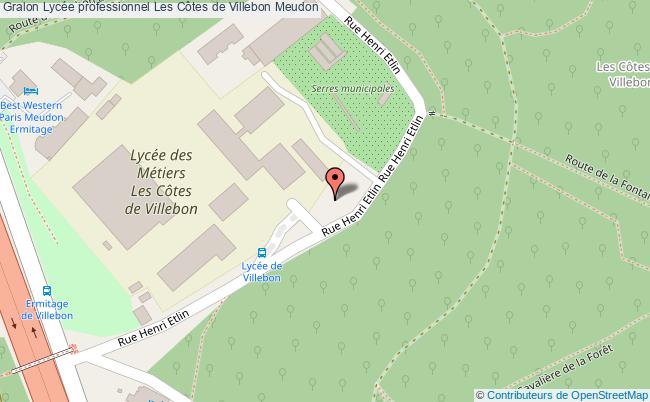 plan Lycée Professionnel Les Côtes De Villebon Meudon Meudon