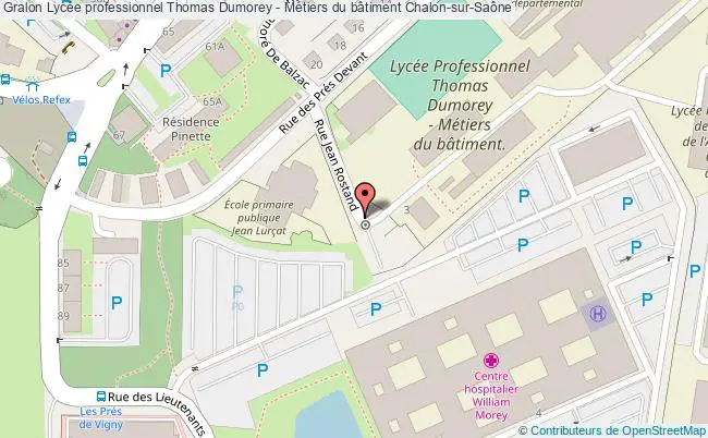 plan Lycée Professionnel Thomas Dumorey - Métiers Du Bâtiment Chalon-sur-saône Chalon-sur-Saône