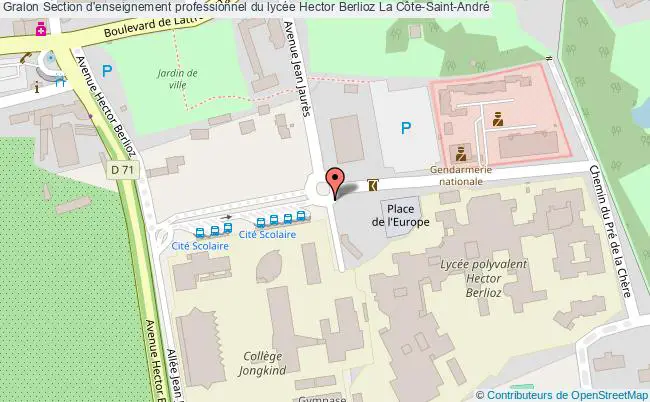 plan Section D'enseignement Professionnel Du Lycée Hector Berlioz La Côte-saint-andré La Côte-Saint-André