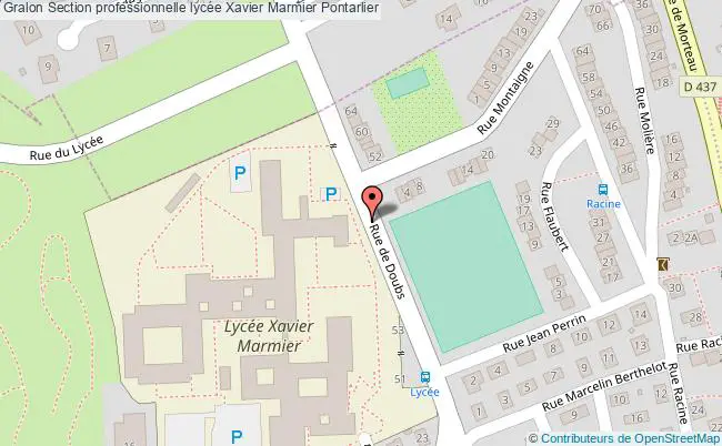 plan Section Professionnelle Lycée Xavier Marmier Pontarlier Pontarlier