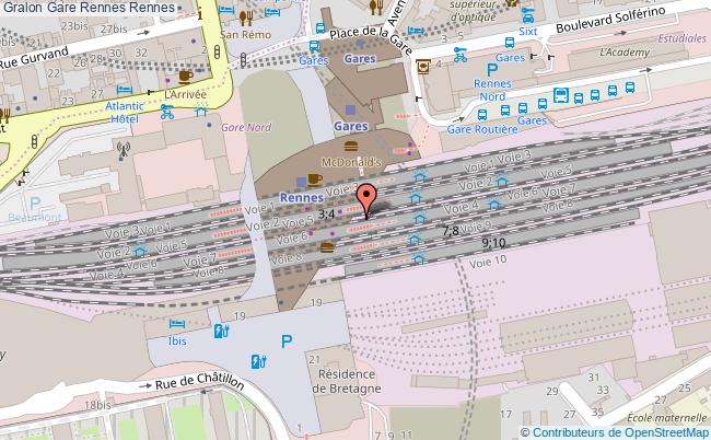 plan gare  Rennes