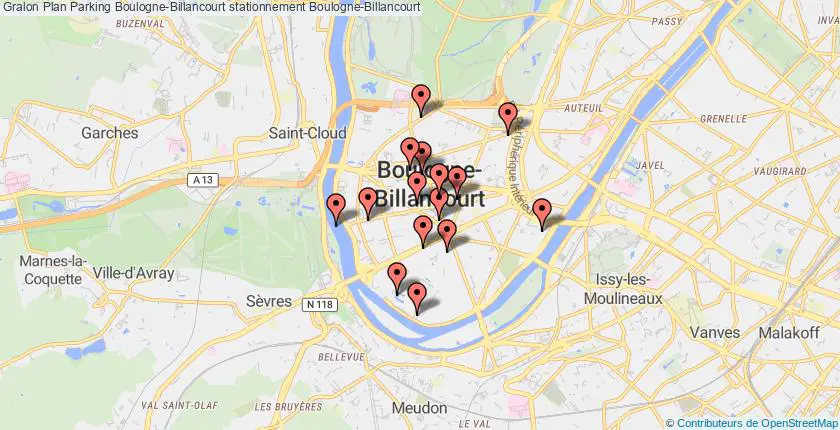 plan parkings Boulogne-Billancourt