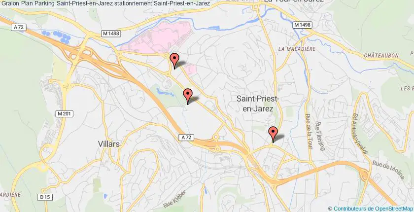 plan parkings Saint-Priest-en-Jarez