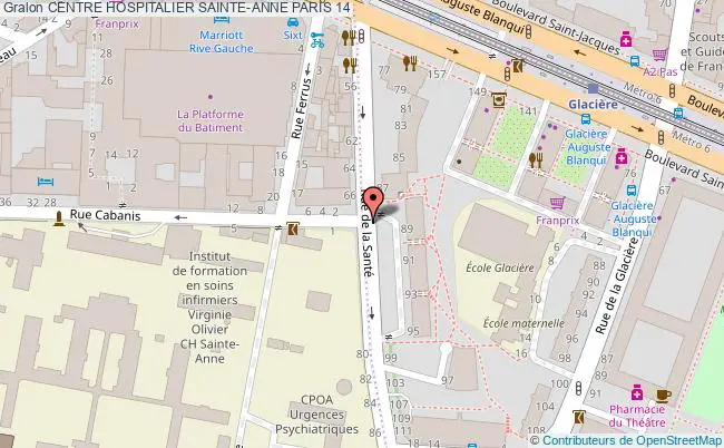 plan Centre Hospitalier Sainte-anne PARIS 14