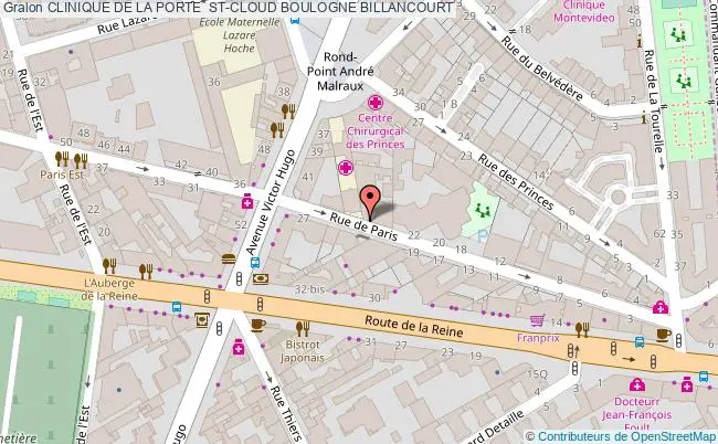 plan Clinique De La Porte  St-cloud BOULOGNE BILLANCOURT