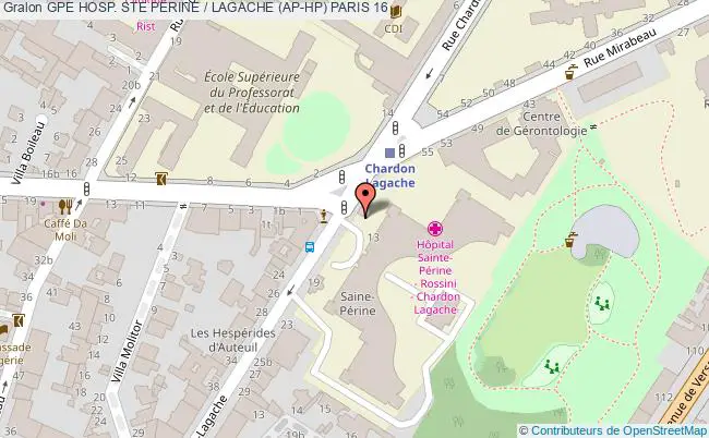 plan Gpe Hosp. Ste Perine / Lagache (ap-hp) PARIS 16