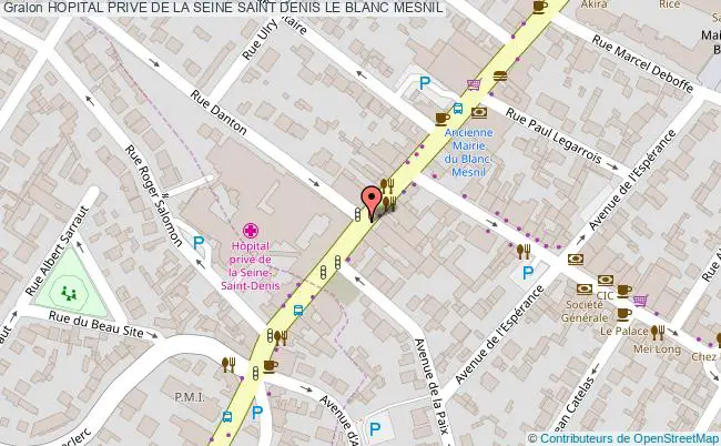 plan Hopital Prive De La Seine Saint Denis LE BLANC MESNIL