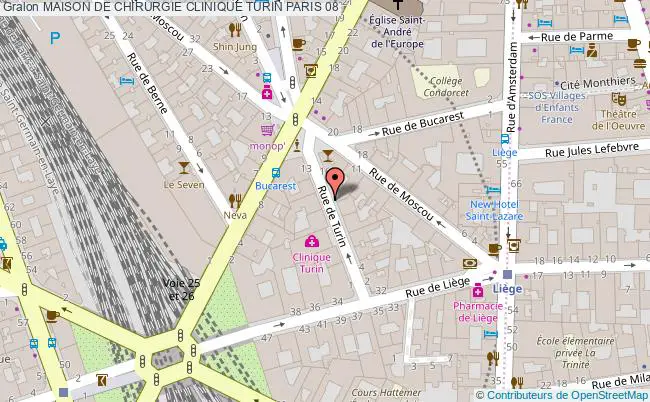 plan Maison De Chirurgie Clinique Turin PARIS 08