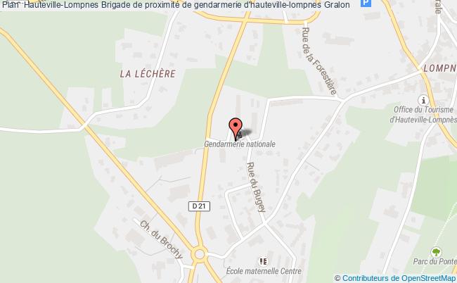 plan Brigade De Proximité De Gendarmerie D'hauteville-lompnes HAUTEVILLE LOMPNES
