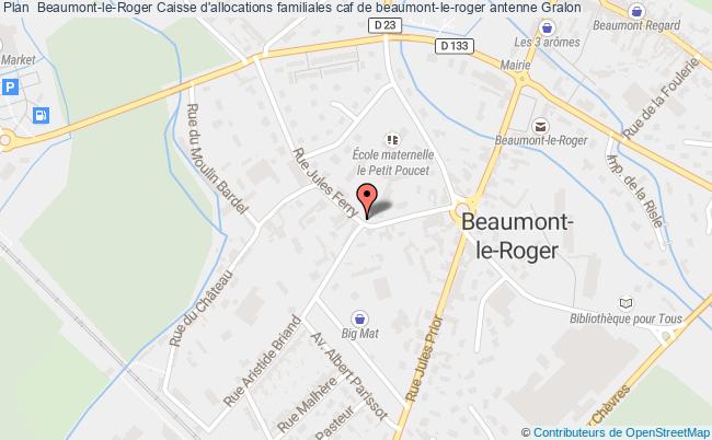 plan Caisse D'allocations Familiales Caf De Beaumont-le-roger Antenne BEAUMONT LE ROGER