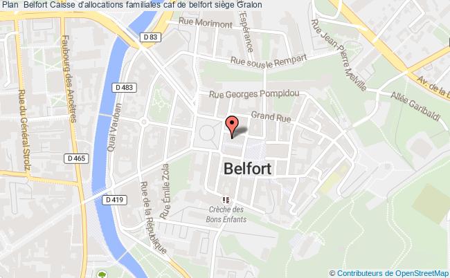 plan Caisse D'allocations Familiales Caf De Belfort Siège BELFORT CEDEX