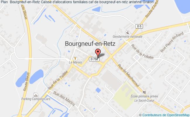 plan Caisse D'allocations Familiales Caf De Bourgneuf-en-retz Antenne BOURGNEUF EN RETZ
