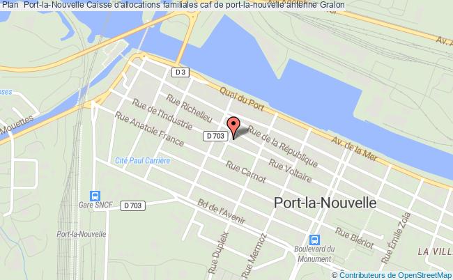 plan Caisse D'allocations Familiales Caf De Port-la-nouvelle Antenne PORT LA NOUVELLE