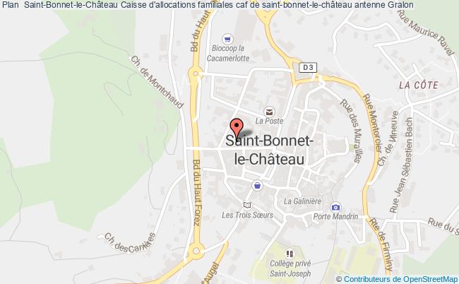 plan Caisse D'allocations Familiales Caf De Saint-bonnet-le-château Antenne SAINT BONNET LE CHATEAU