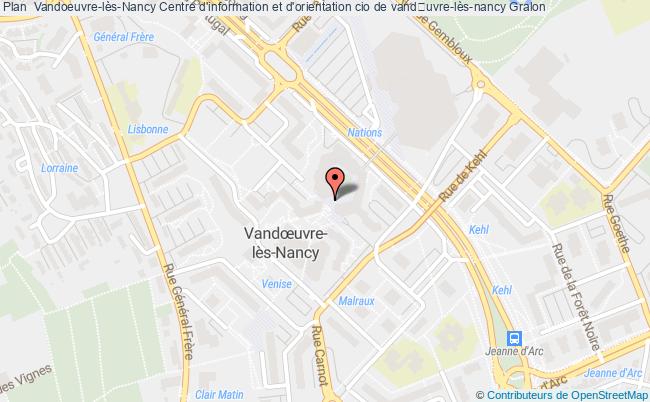 plan Centre D'information Et D'orientation Cio De Vand&#156;uvre-lès-nancy VANDOEUVRE LES NANCY CEDEX