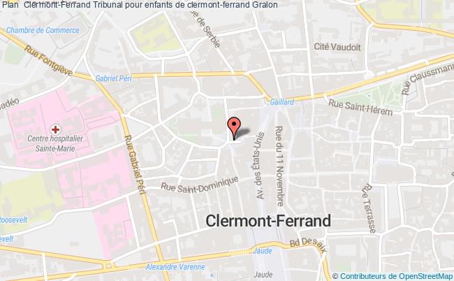 plan Tribunal Pour Enfants De Clermont-ferrand CLERMONT FERRAND CEDEX 1