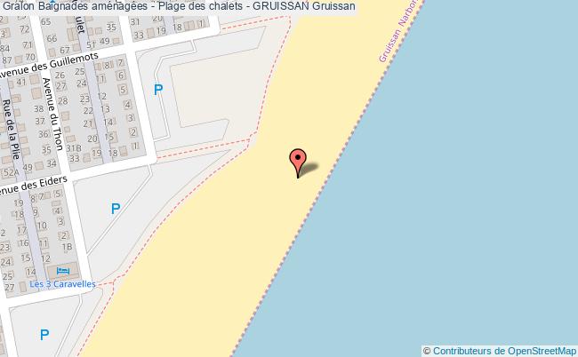 plan Baignades - Plage Des Chalets - Gruissan