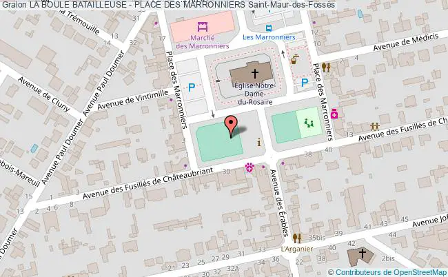 plan Boulodrome - La Boule Batailleuse - Place Des Marronniers