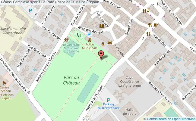 plan Boulodrome Municipal Marcel Clapier Le Parc (place De La Mairie)