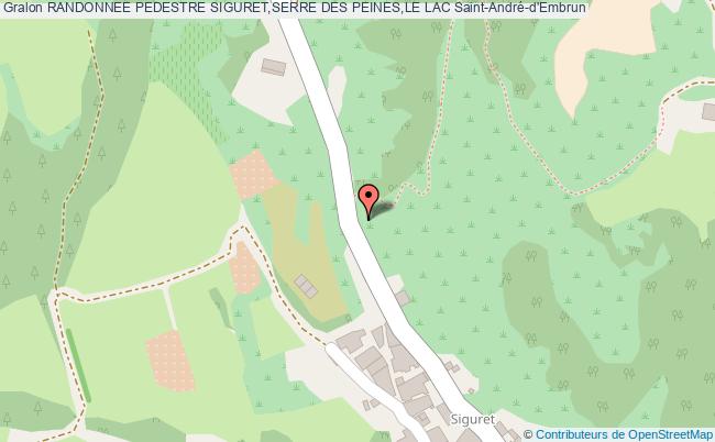 plan Randonnee Pedestre  Siguret, Serre Des Peines, Le Lac