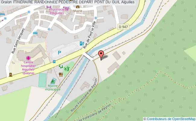 plan Randonnee Pedestre Aiguilles - St Veran - Lac De La Blanche