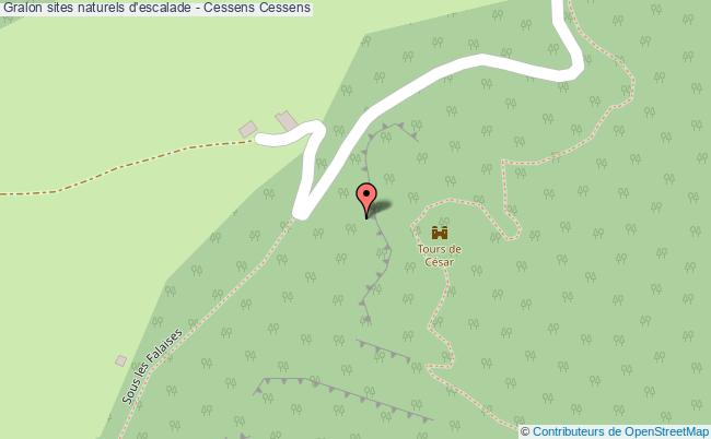 plan Site Naturel D'escalade - Falaise De Cessens - Secteur De La Grotte