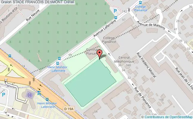 plan Stade D'athletisme - Stade Francois Desmont